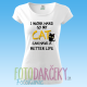 Dámske tričko „I work hard so my cat can have a better life“