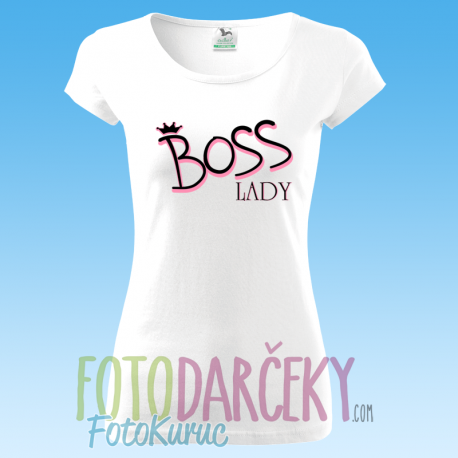 Biele tričko dámske Pure „BOSS lady“