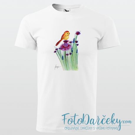 Pánske tričko „Vtáčiky s kvetmi“