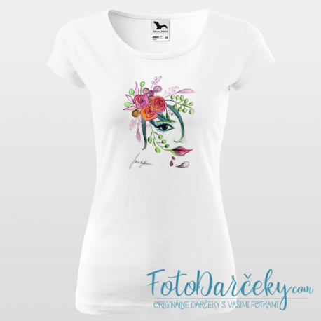 Dámske tričko „Tvár z kvetov“