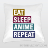 Vankúš "Eat, sleep, anime, repeat"