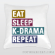 Vankúš "Eat, sleep,  k-drama, repeat"