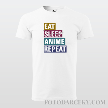 Detské tričko "Eat, sleep, anime, repeat"
