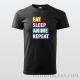 Detské tričko "Eat, sleep, anime, repeat"