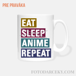 Hrnček „Eat, sleep, anime, repeat“