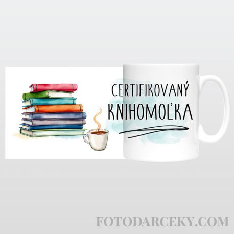 Hrnček „Certifikovaný knihomoľka“