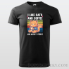 Pánske tričko "I like cats and coffee.... and maybe 3 people"